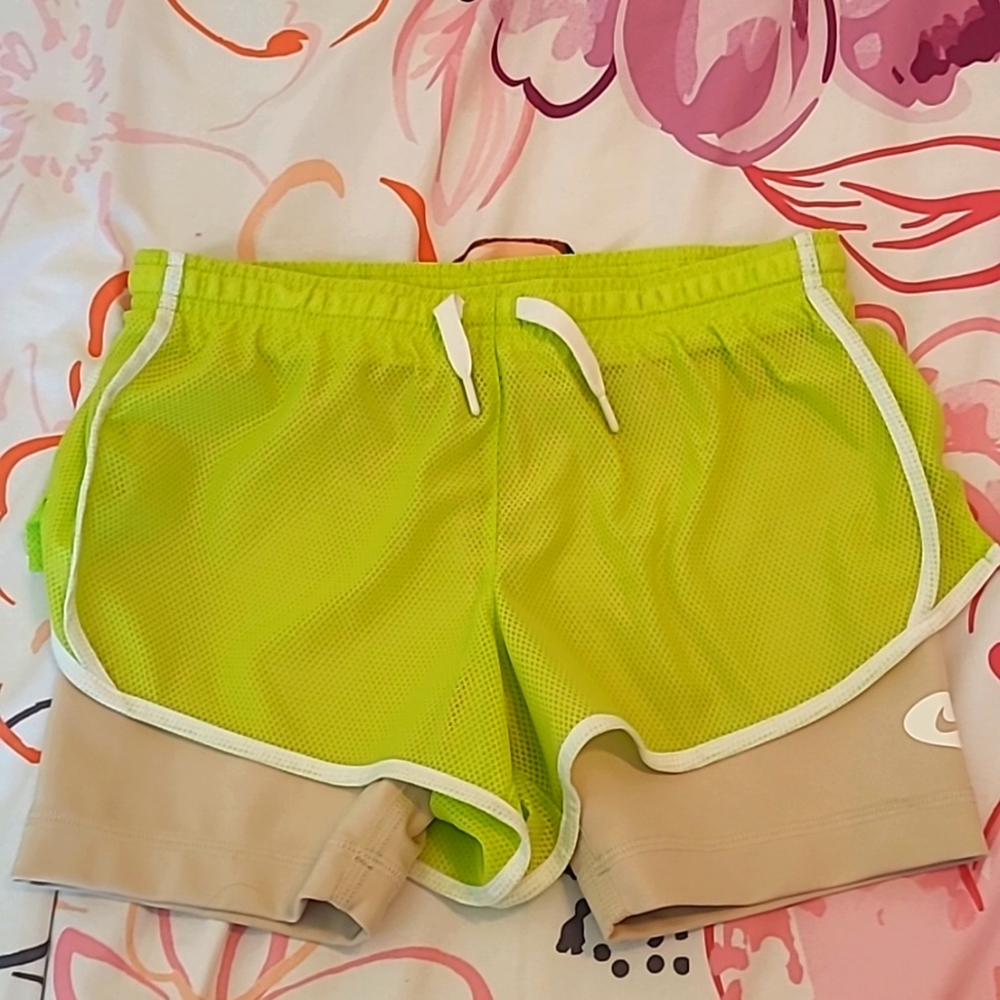 Girl's Nike Neon Green DriFit Shorts Size Medium